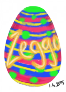 Räikeänvärinen muna, jossa lukee Zeggo
